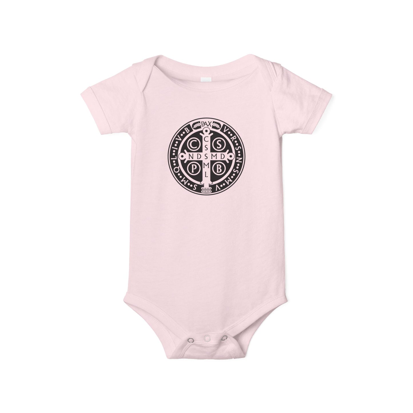 Infant Onesie - Black St Benedict Medal Warrior Baby