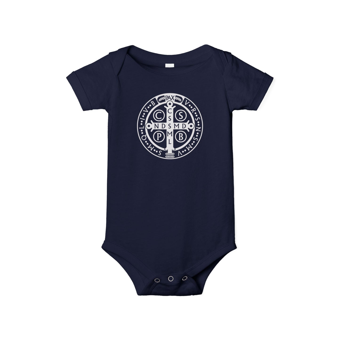 Infant Onesie - St. Benedict White Medal Onsie