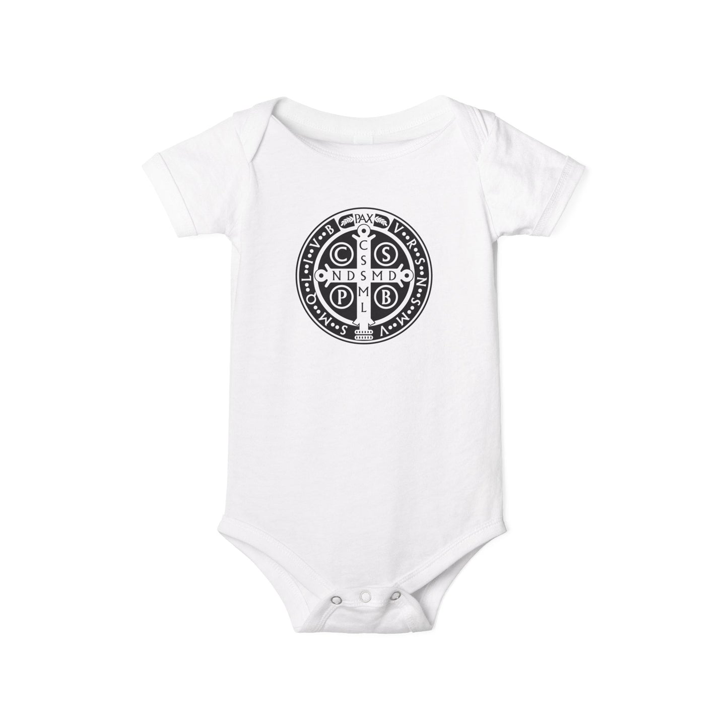 Infant Onesie - Black St Benedict Medal Warrior Baby