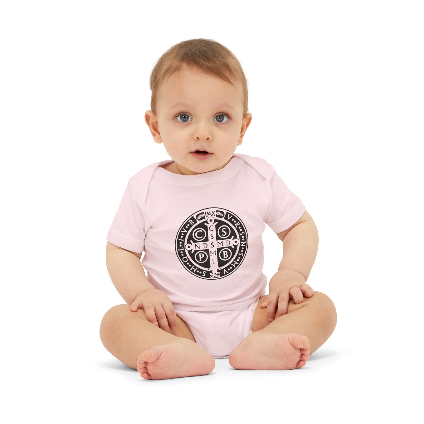 Infant Onesie - Black St Benedict Medal Warrior Baby