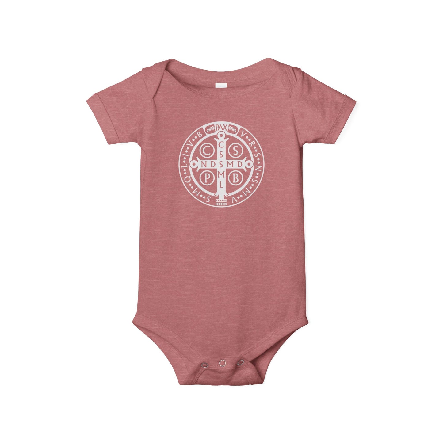 Infant Onesie - St. Benedict White Medal Onsie