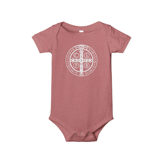 Infant Onesie - St. Benedict White Medal Onsie