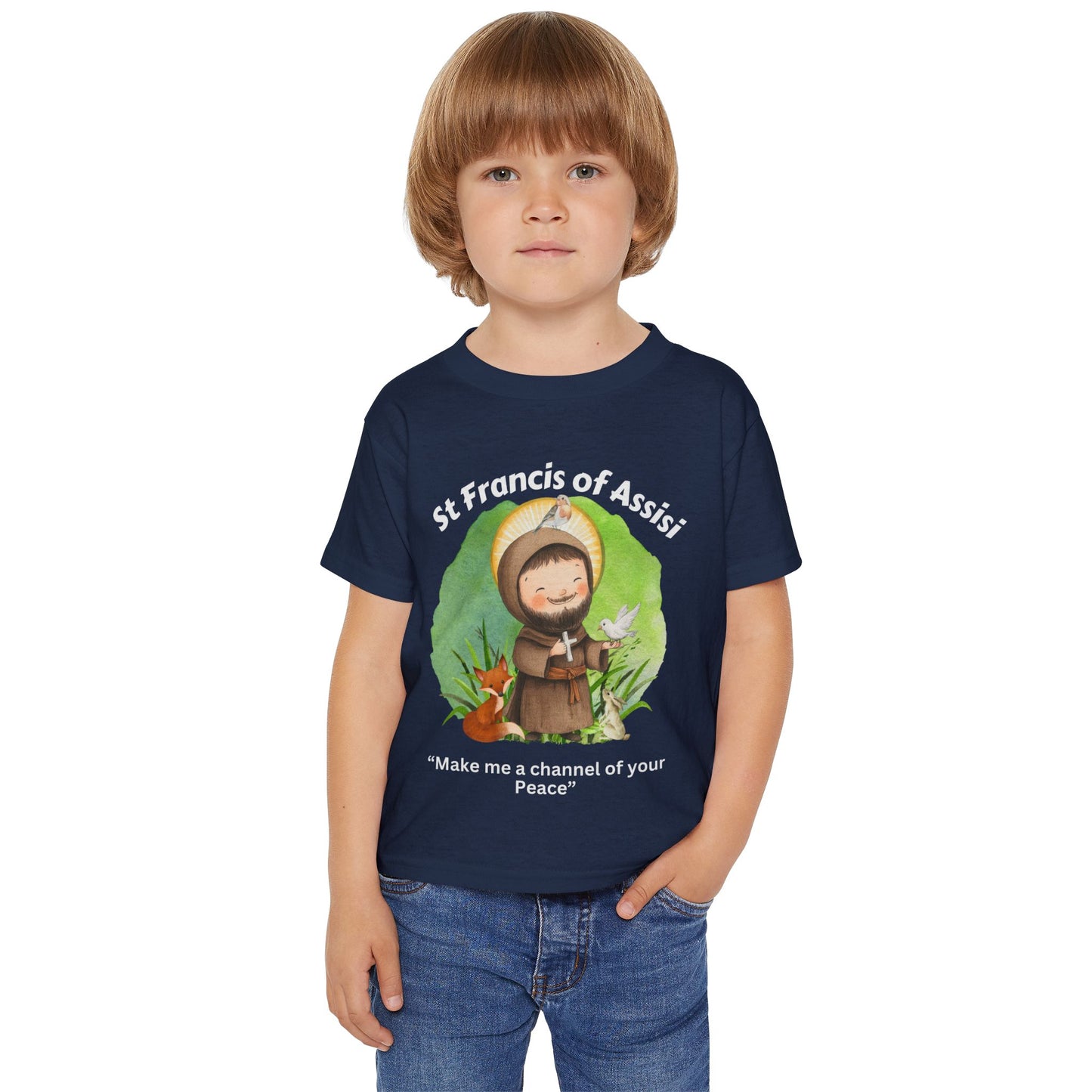 Toddler T-Shirt with Saint Francis Quote Design