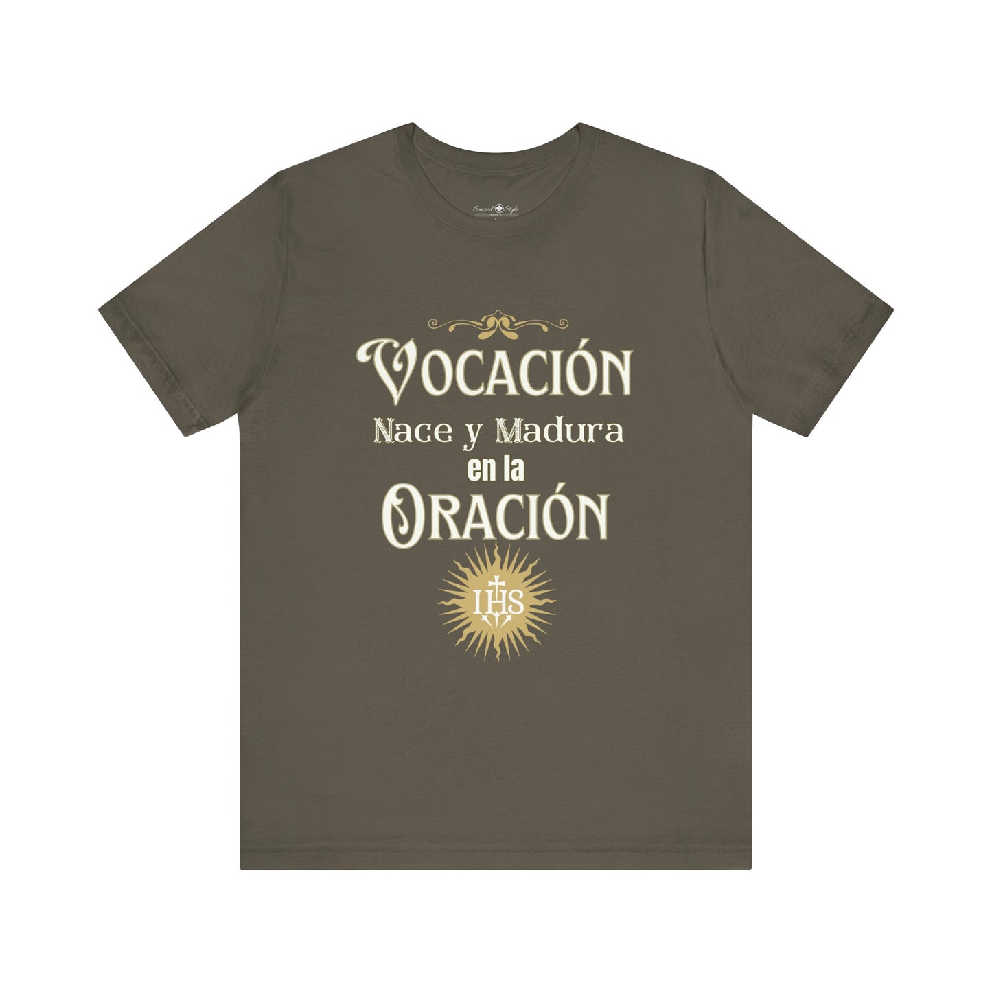 Vocación T-Shirt – "Vocación nace y madura en la oración"